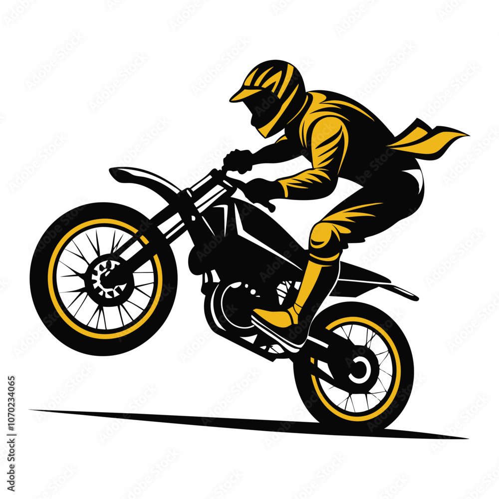 silhouette of a biker doing freestyle tricks silhouette of a biker doing freestyle tricks