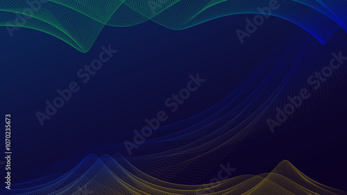 Blue abstract modern background with smooth curve lines Reflective for template,card or banner.blank space for text.