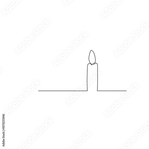 Continuous one line drawing candle 