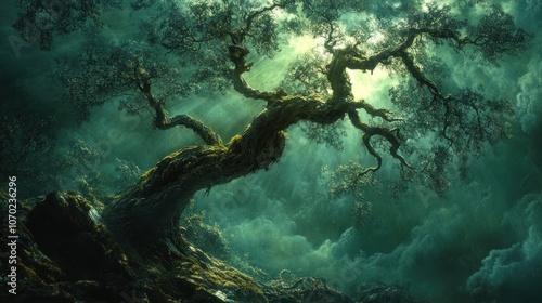 Wallpaper Mural Ancient Tree in a Mystical Forest Torontodigital.ca