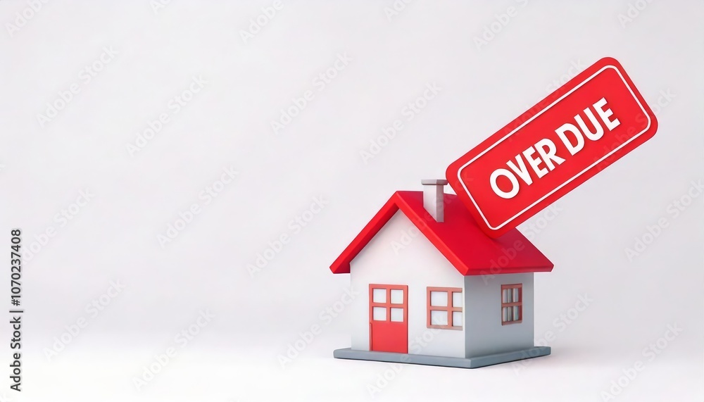 Description A model house with a red roof displays a prominent Description A model house with a red roof displays a prominent