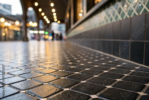 Wallpaper Mural Black Tile Pattern Wallpaper - Bokeh Background for Text Torontodigital.ca