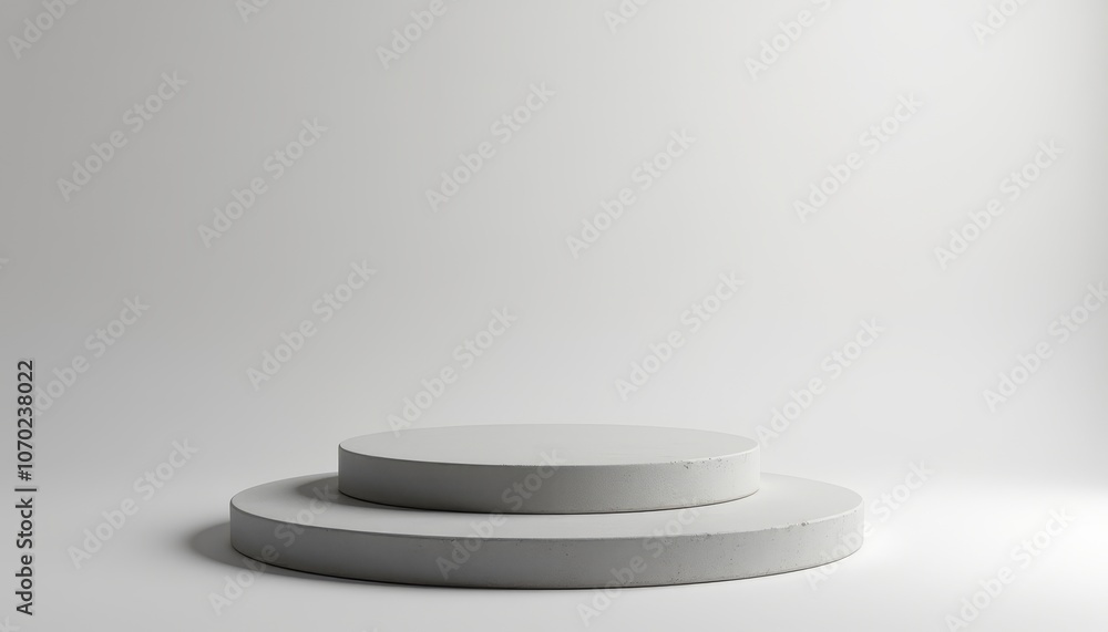 3D rendered minimalist podium with concrete texture on neutral background for product display 3D rendered minimalist podium with concrete texture on neutral background for product display