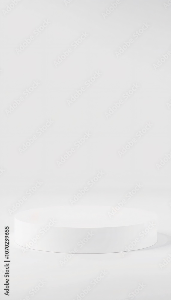 White Cylinder Platform on White Background. White Cylinder Platform on White Background.