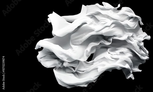 Creating a striking paper texture with crumpled white sheets on a black background