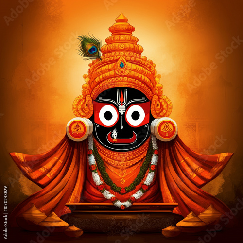 Lord Jagannath with a warm,...