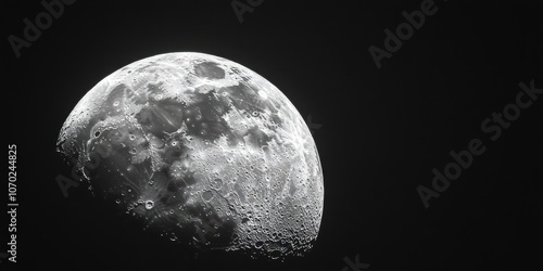 Moon in a clear, dark sky.