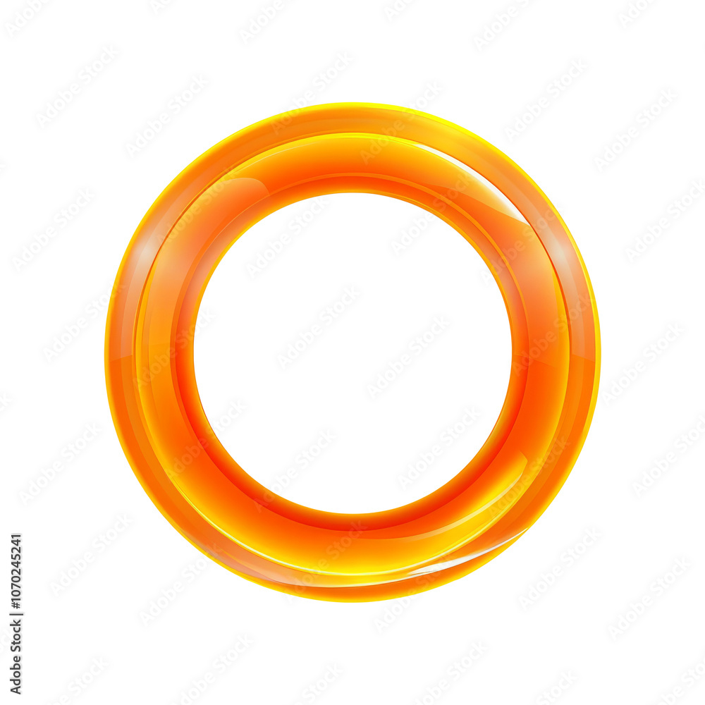 Golden Ring Isolated on Transparent Background. Glossy and Shiny Circular Accessory