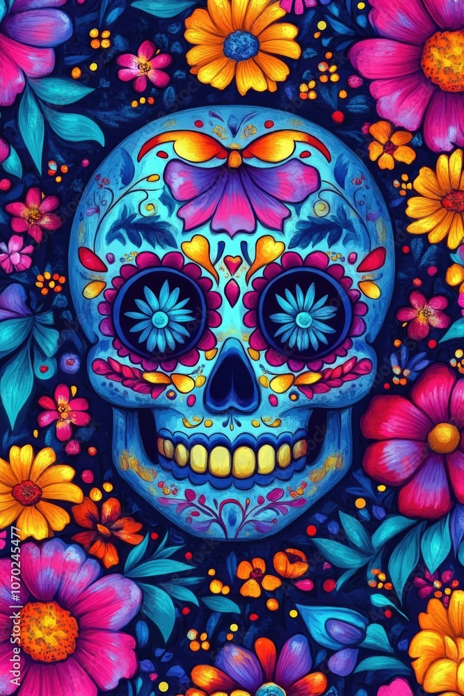 Day of the Dead Skull Illustration Day of the Dead Skull Illustration