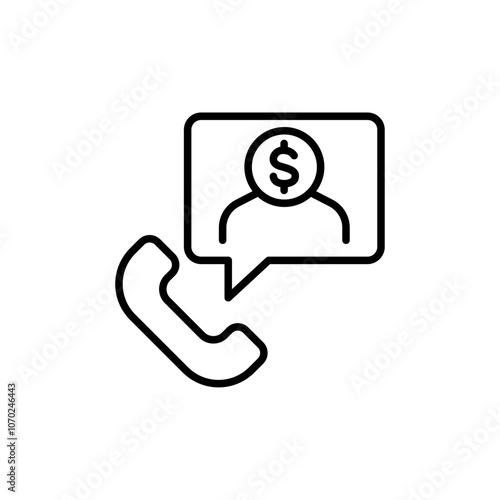 Client call outline icons, minimalist vector illustration ,simple transparent graphic element .Isolated on white background