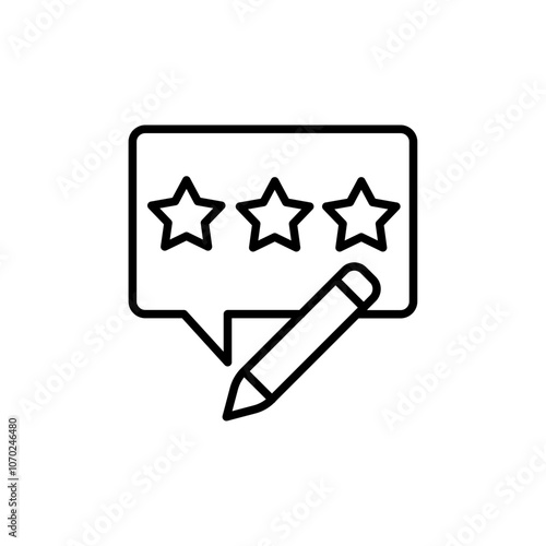 Client review outline icons, minimalist vector illustration ,simple transparent graphic element .Isolated on white background