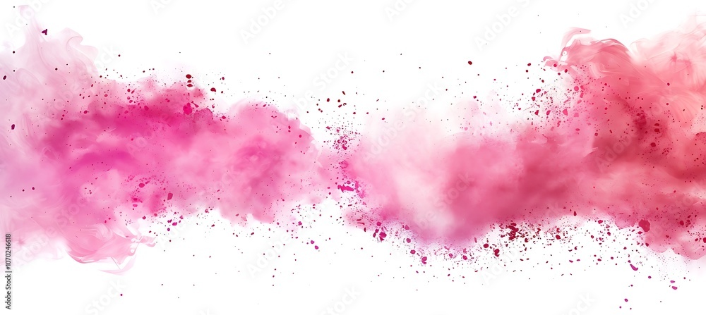 Vibrant Red Pink Powder Cloud Suspended in Mid-Air Vibrant Red Pink Powder Cloud Suspended in Mid-Air