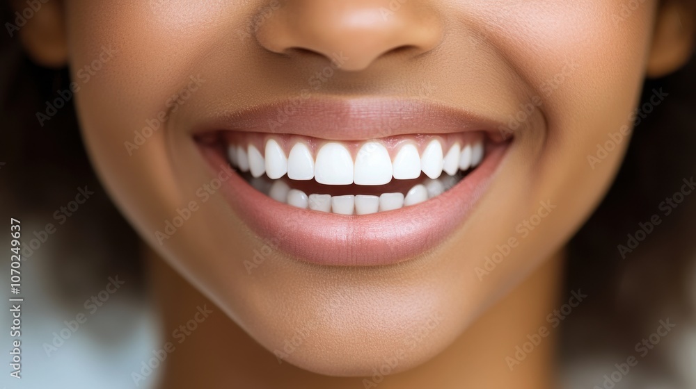 A close-up of a smiling young woman showcasing her bright teeth, capturing a moment of joy in a sunny outdoor setting during the afternoon A close-up of a smiling young woman showcasing her bright teeth, capturing a moment of joy in a sunny outdoor setting during the afternoon