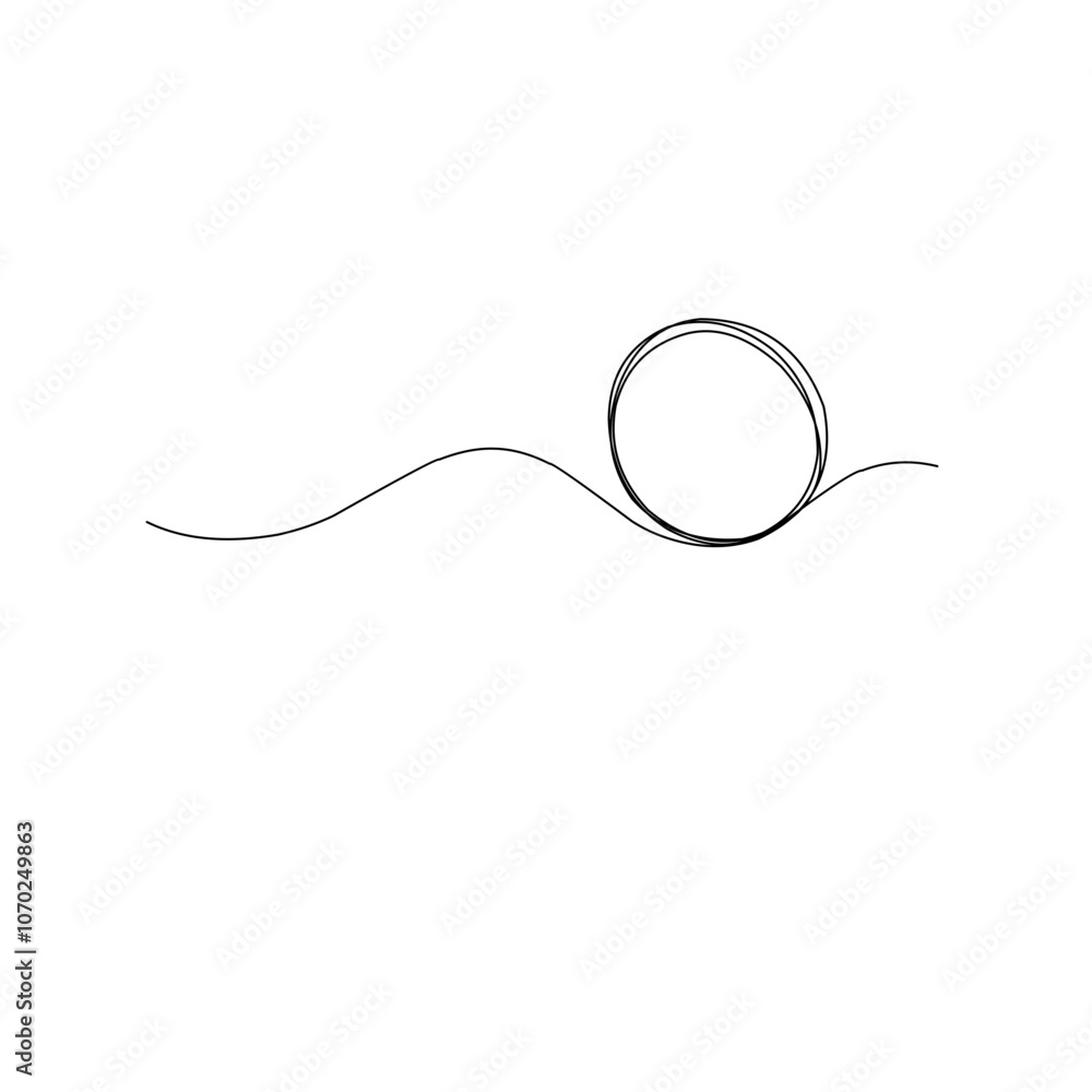 Circle frame continuous one line drawing Circle frame continuous one line drawing