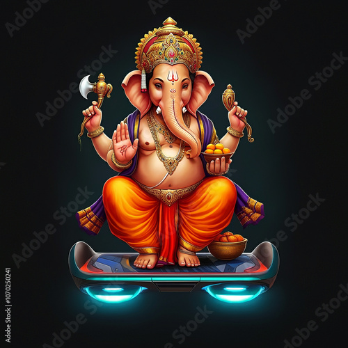 Lord Ganesha with a traditi...