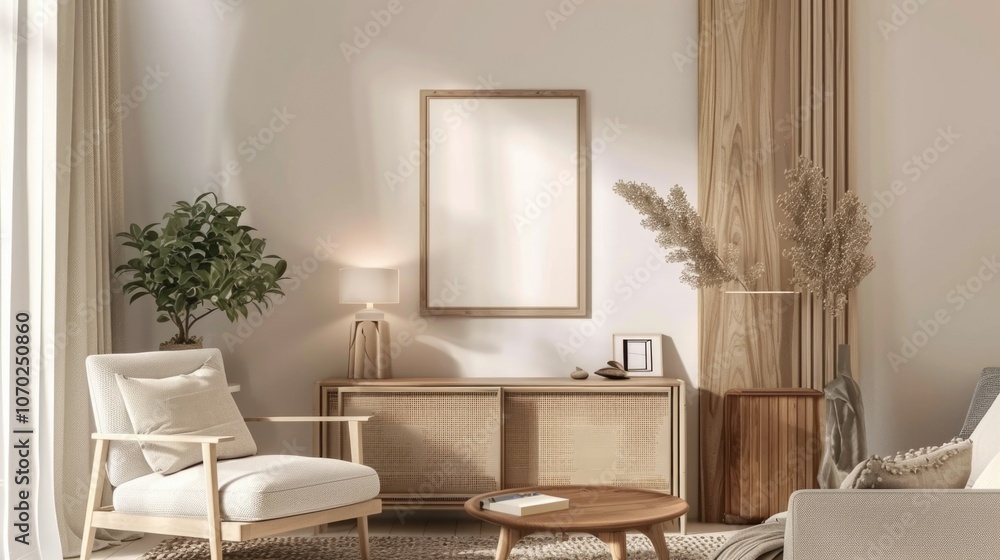 Fototapeta premium Modern Minimalist Living Room