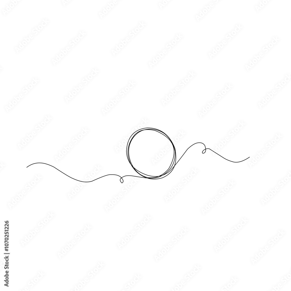 Circle frame continuous one line drawing Circle frame continuous one line drawing