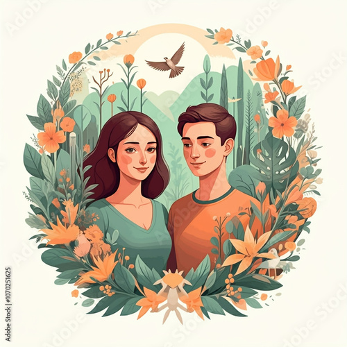 Illustration of a couple su...