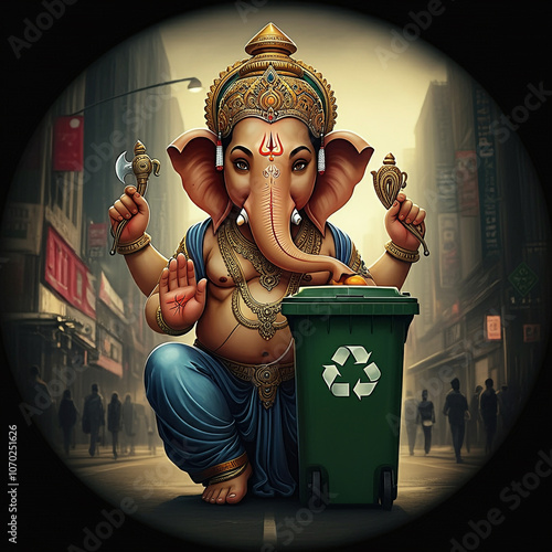 Lord Ganesha promoting recy...
