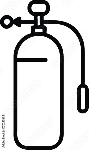 Oxygen cylinder tank icon vector