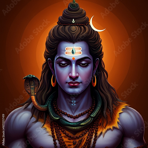 Portrait of Lord Shiva with...