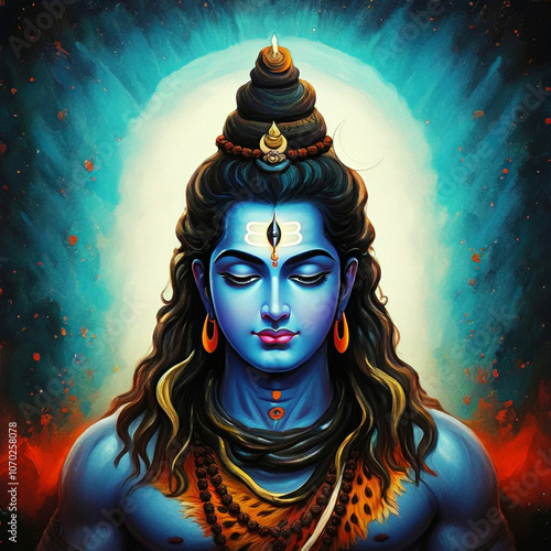 Artwork of Lord Shiva medit...