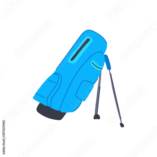 putter golf bag cartoon. irons wedges, woods balls, gloves shoes putter golf bag sign. isolated symbol vector illustration