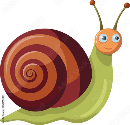 vector snail isolated on white background