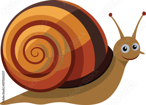 vector snail isolated on white background
