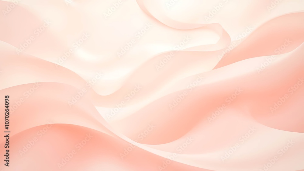 Obraz premium Abstract Delicate Peach Fabric Draped in Soft Light, Evoking a Sense of Elegance and Tranquility