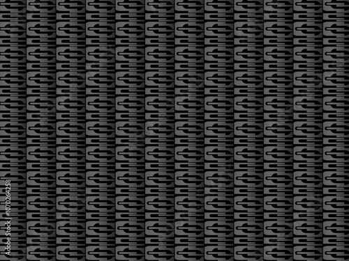 Abstract metallic carbon texture and chromium lines on sheet metal holes modern design background.