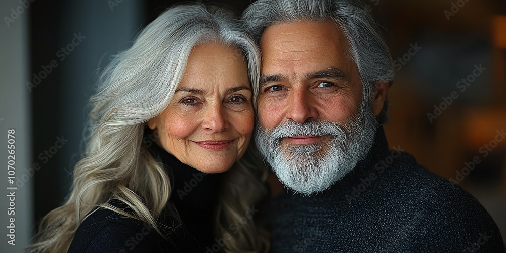 Portrait of smiling white elderly senior couple. Portrait of smiling white elderly senior couple.