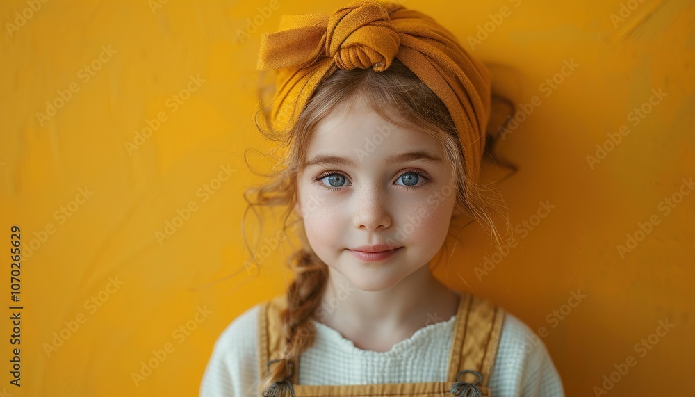 Child dressed as an artist on a bright background. Child dressed as an artist on a bright background.