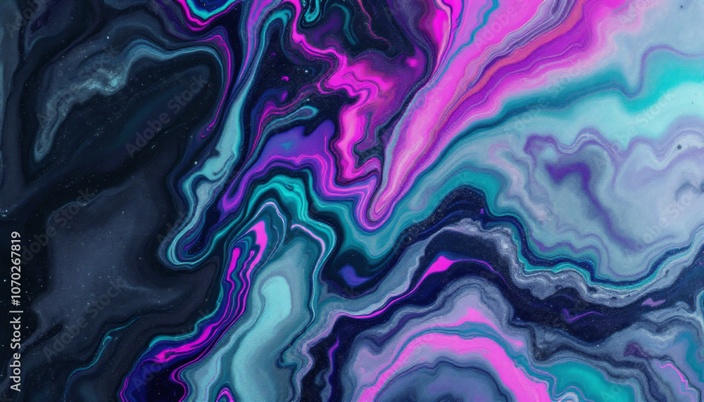 Obraz premium Cosmic Flow: The Dance of Flame and Ice Waves