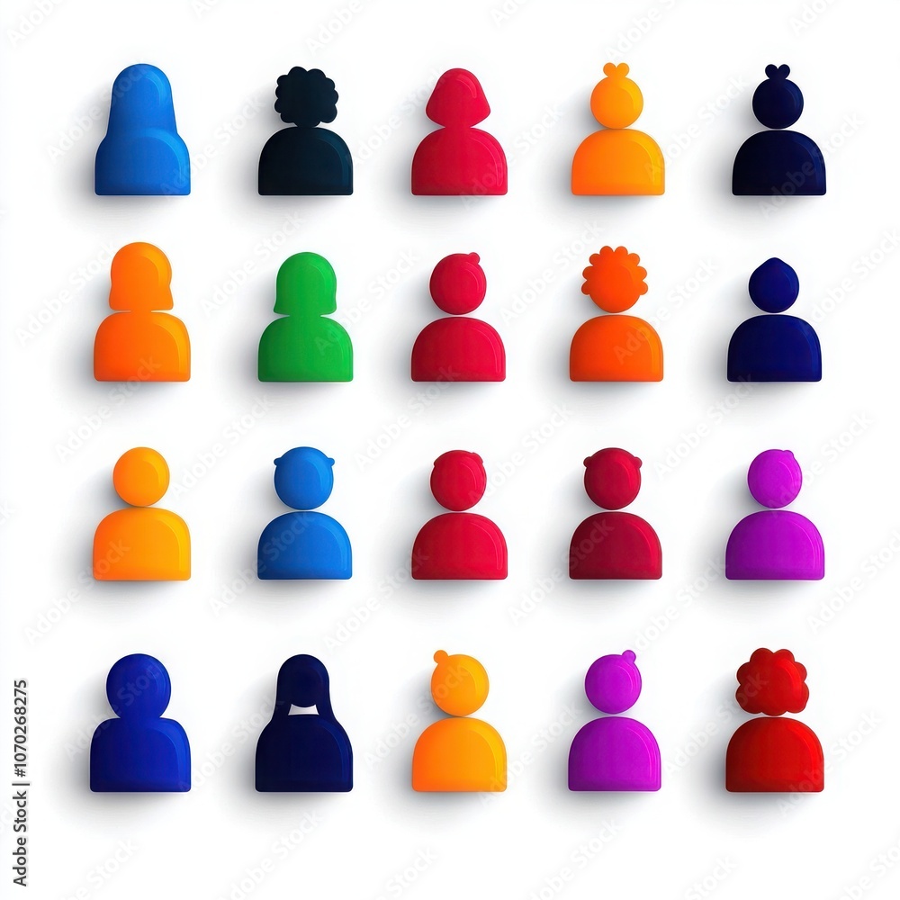 A vibrant collection of colorful silhouette figures representing diverse people, perfect for illustrating community and connection. A vibrant collection of colorful silhouette figures representing diverse people, perfect for illustrating community and connection.