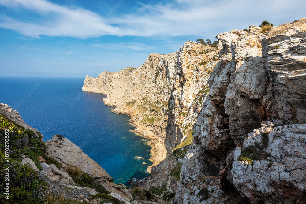Lighthouse at Cape Formentor in the Coast of North Mallorca, Spain Lighthouse at Cape Formentor in the Coast of North Mallorca, Spain