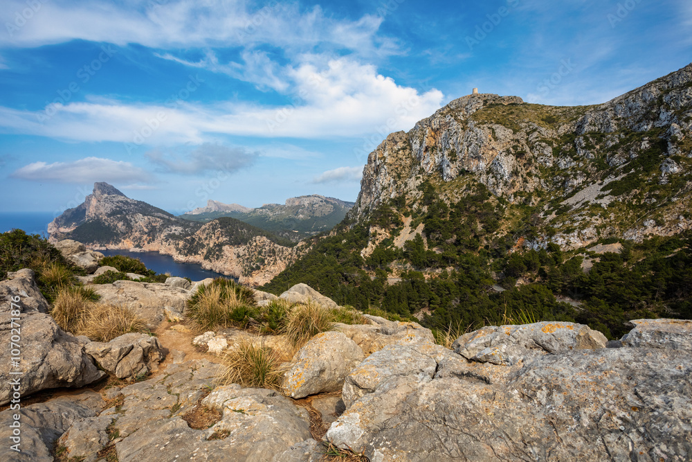 View from Mirador de Es Colomer, Balearic Islands Mallorca Spain. View from Mirador de Es Colomer, Balearic Islands Mallorca Spain.