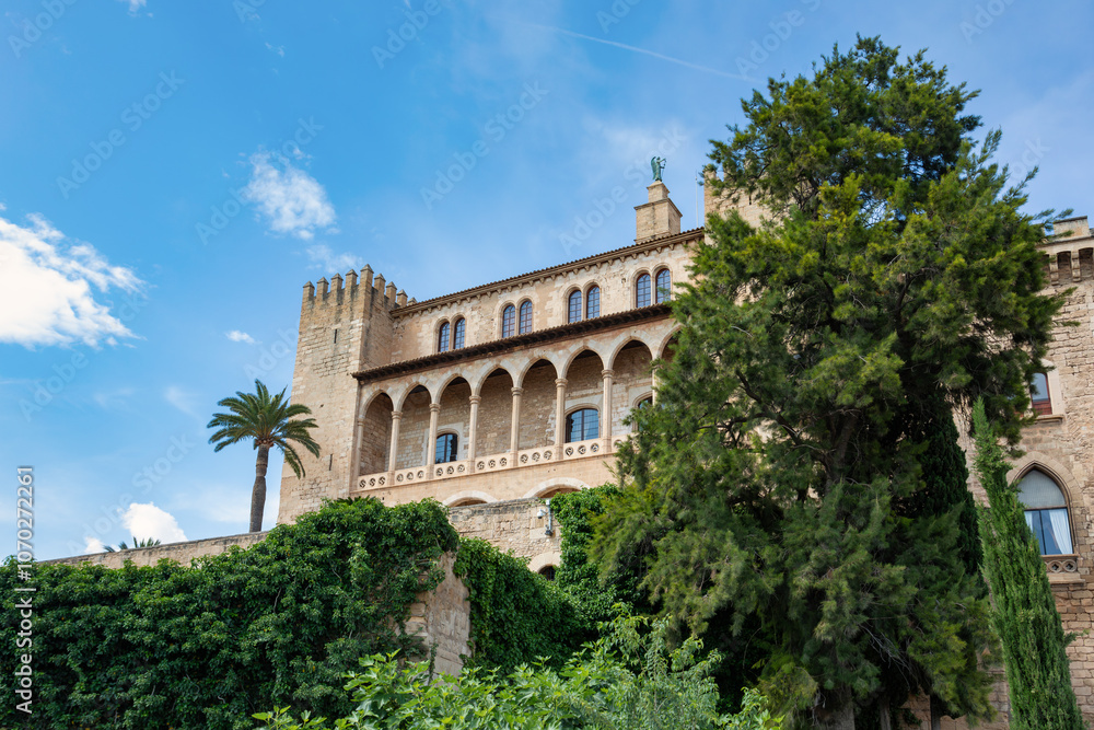 Obraz premium Gothic medieval Royal Palace of La Almudaina. Palma de Mallorca. Balearic Islands Spain.