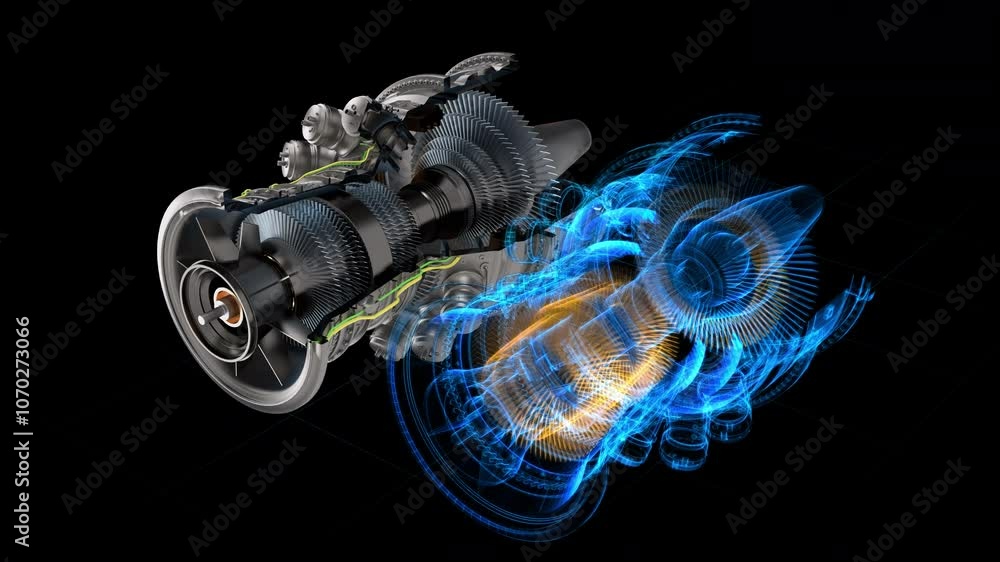 Advanced 3D Turbine Engine Concept With Digital Twin Visualization ...