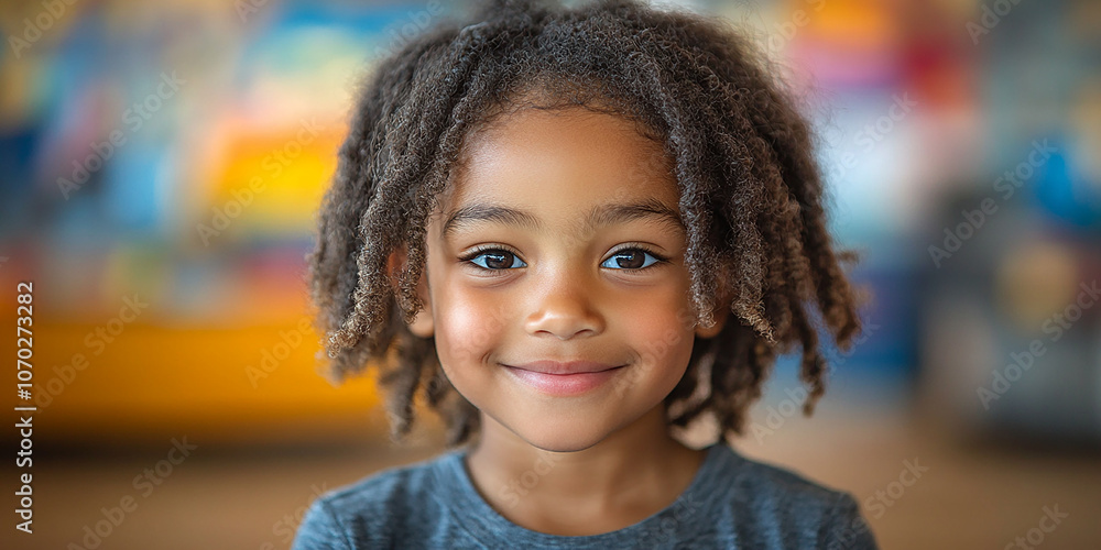 Portrait of a black school child looking into the camera Portrait of a black school child looking into the camera