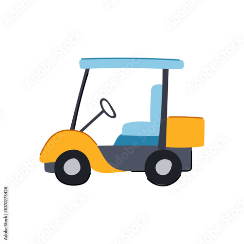 gas golf cart cartoon. club course, speed battery, turf green gas golf cart sign. isolated symbol vector illustration