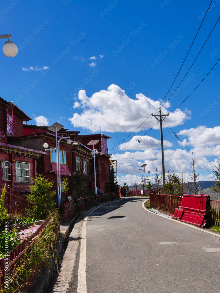 street in the Buddhist College over 4000 meters street in the Buddhist College over 4000 meters