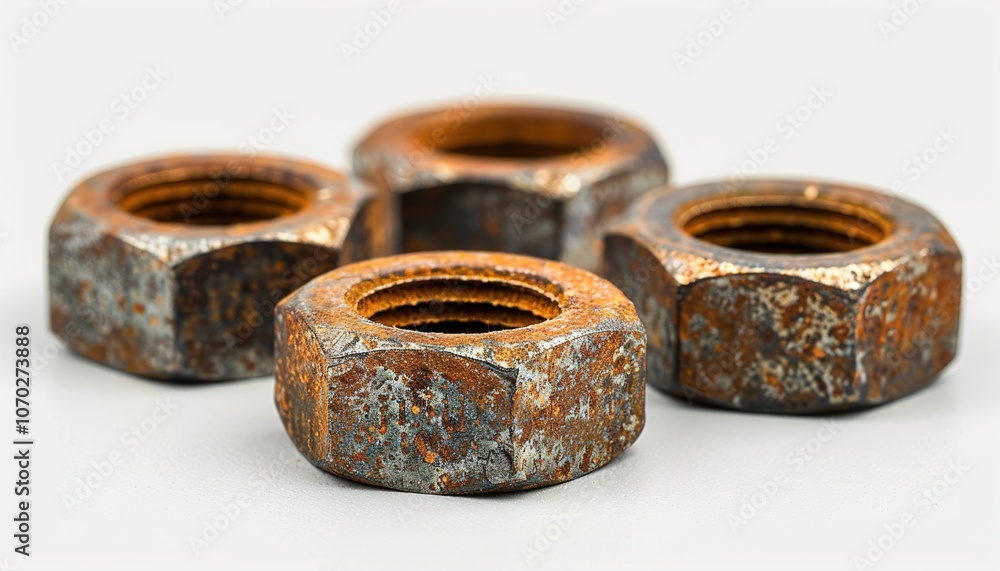 Metal nuts isolated on transparent a white Metal nuts isolated on transparent a white