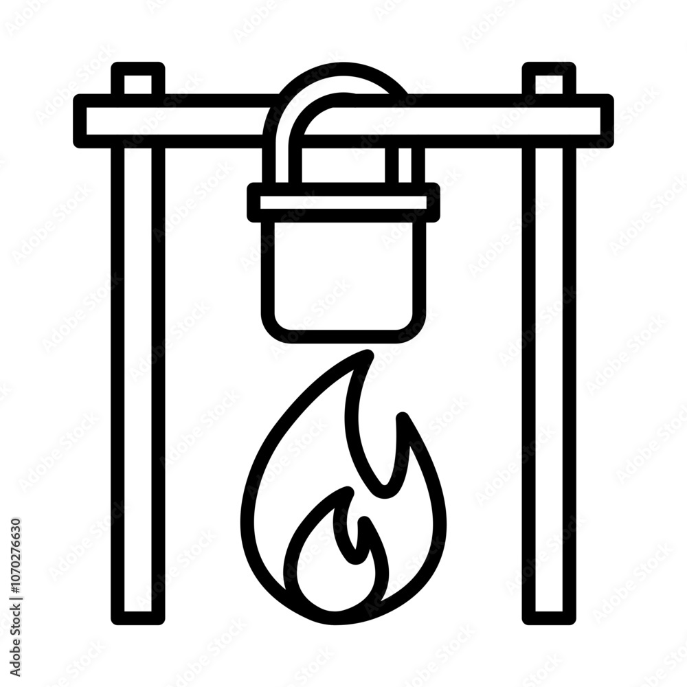 Campfire Pot line icon Campfire Pot line icon
