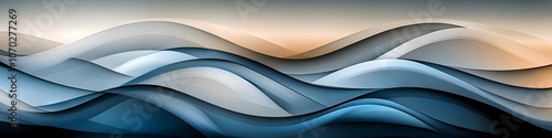 Minimalist Monochrome Wave Layers with Gradient Tones