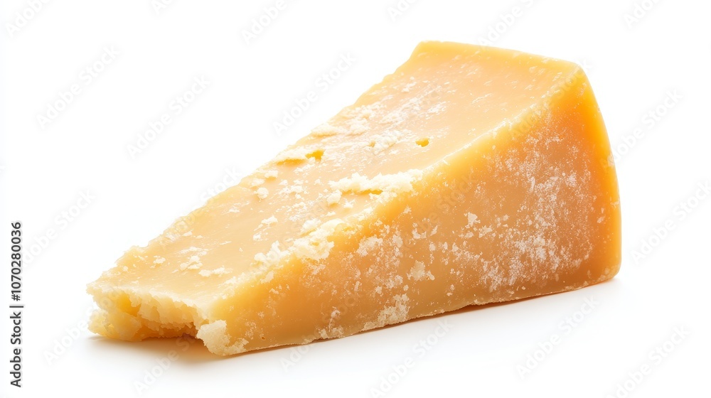 Single piece of Parmesan cheese, isolated on a white background. Single piece of Parmesan cheese, isolated on a white background.