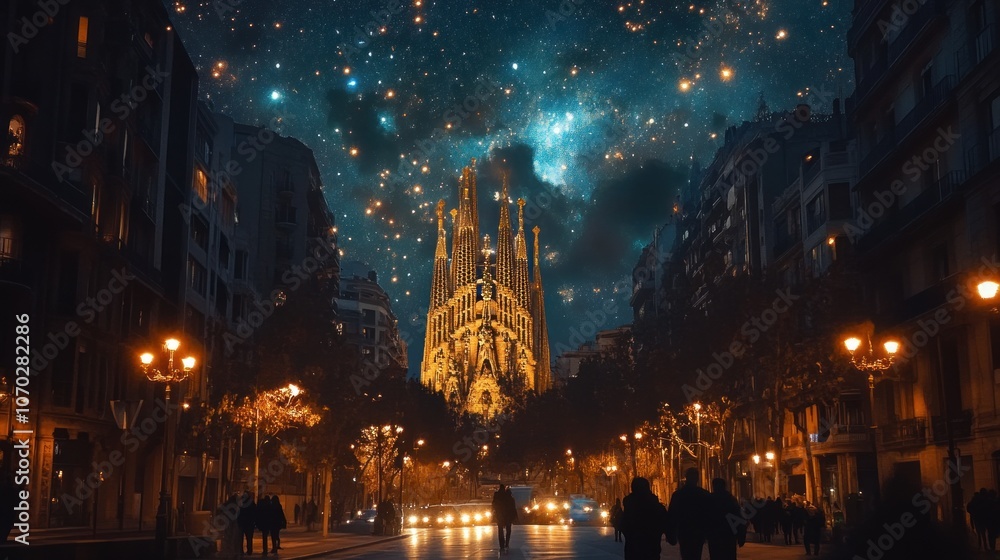 Barcelona Night Sky Barcelona Night Sky