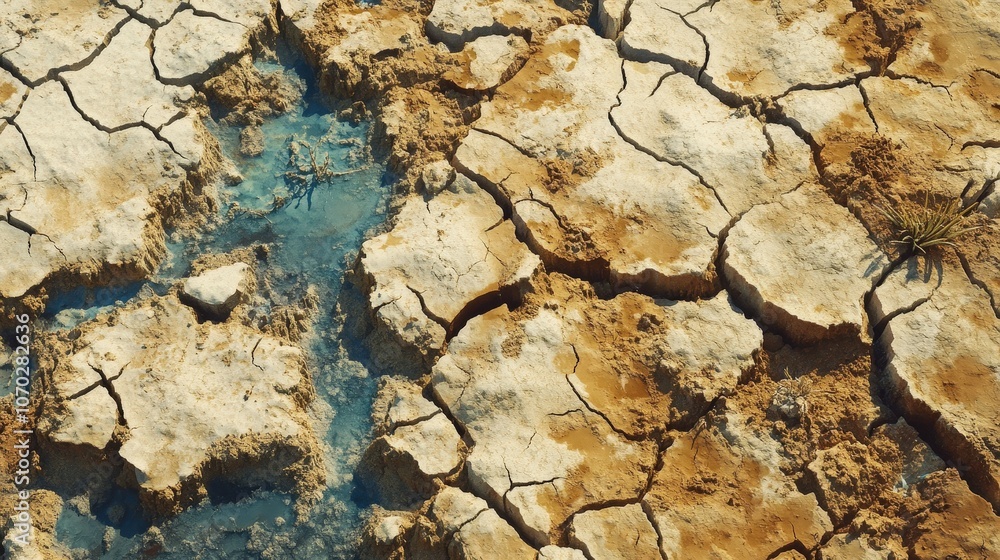 A drought-stricken landscape showing cracked soil and parched crops. The lack of rainfall has caused food production to plummet, leading to severe food shortages. A drought-stricken landscape showing cracked soil and parched crops. The lack of rainfall has caused food production to plummet, leading to severe food shortages.