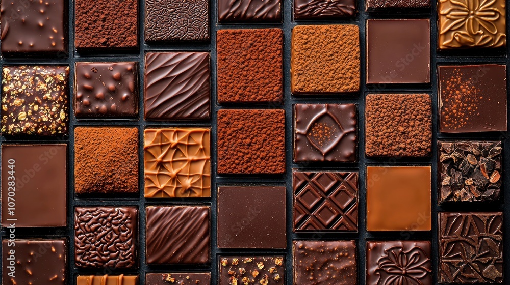Assorted gourmet chocolate squares Assorted gourmet chocolate squares