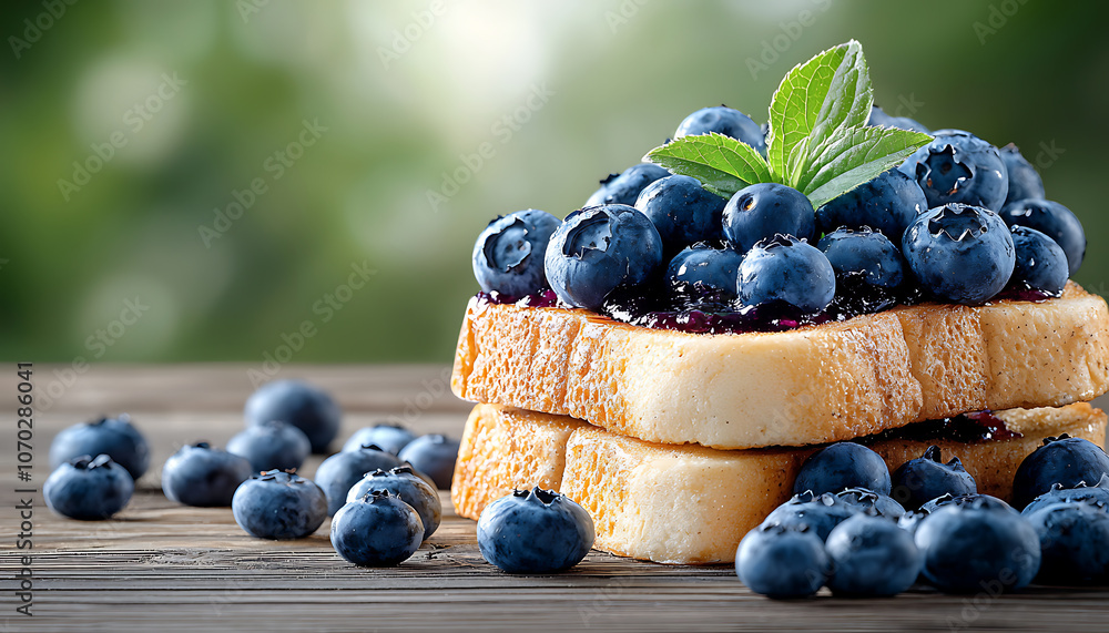 Create delicious golden toast topped with smooth blueberry jam and fresh berries for a perfect snack experience Create delicious golden toast topped with smooth blueberry jam and fresh berries for a perfect snack experience